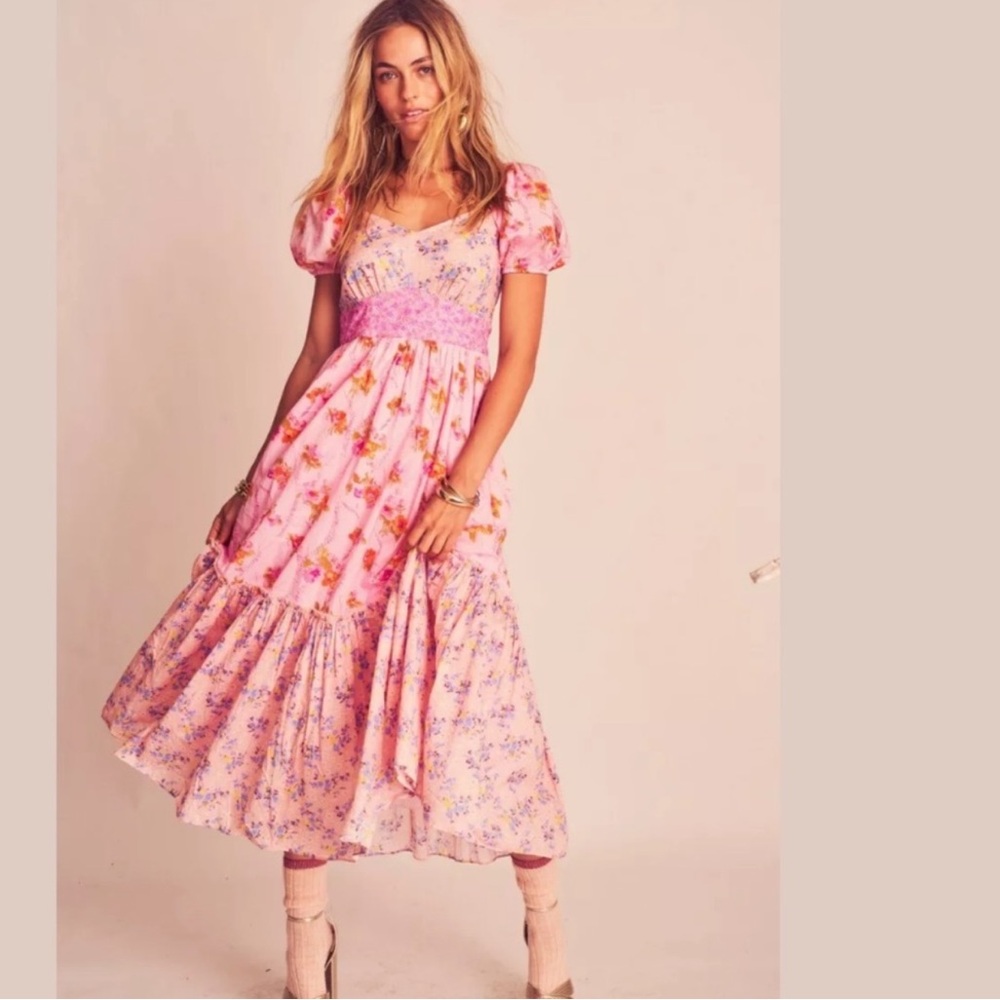 LoveShackFancy Angie Dress - Exploded Pink